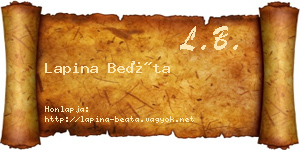 Lapina Beáta névjegykártya